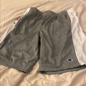 Champion Kids' Gray and White Mesh Shorts